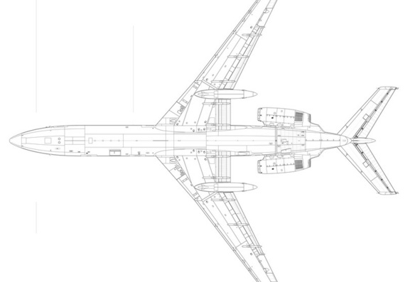 Туполев Ту-154 чертежи (рисунки) самолета